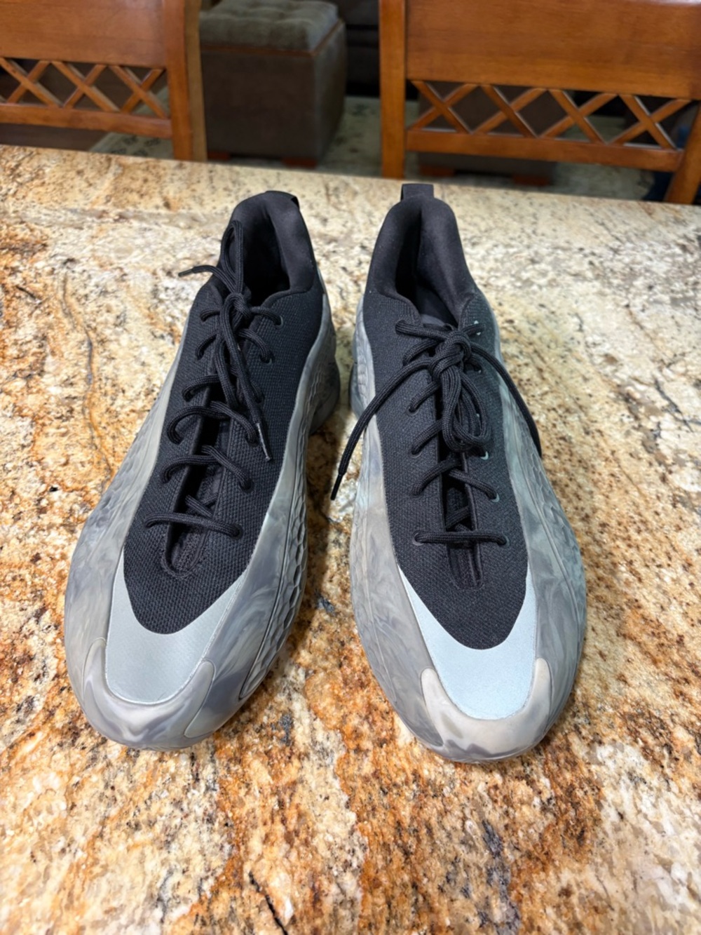 adidas Anthony Edwards 1 Black and Gray Athletic Shoes